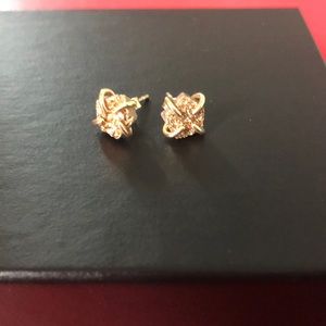 Natural gold pyrite gold plated earrings